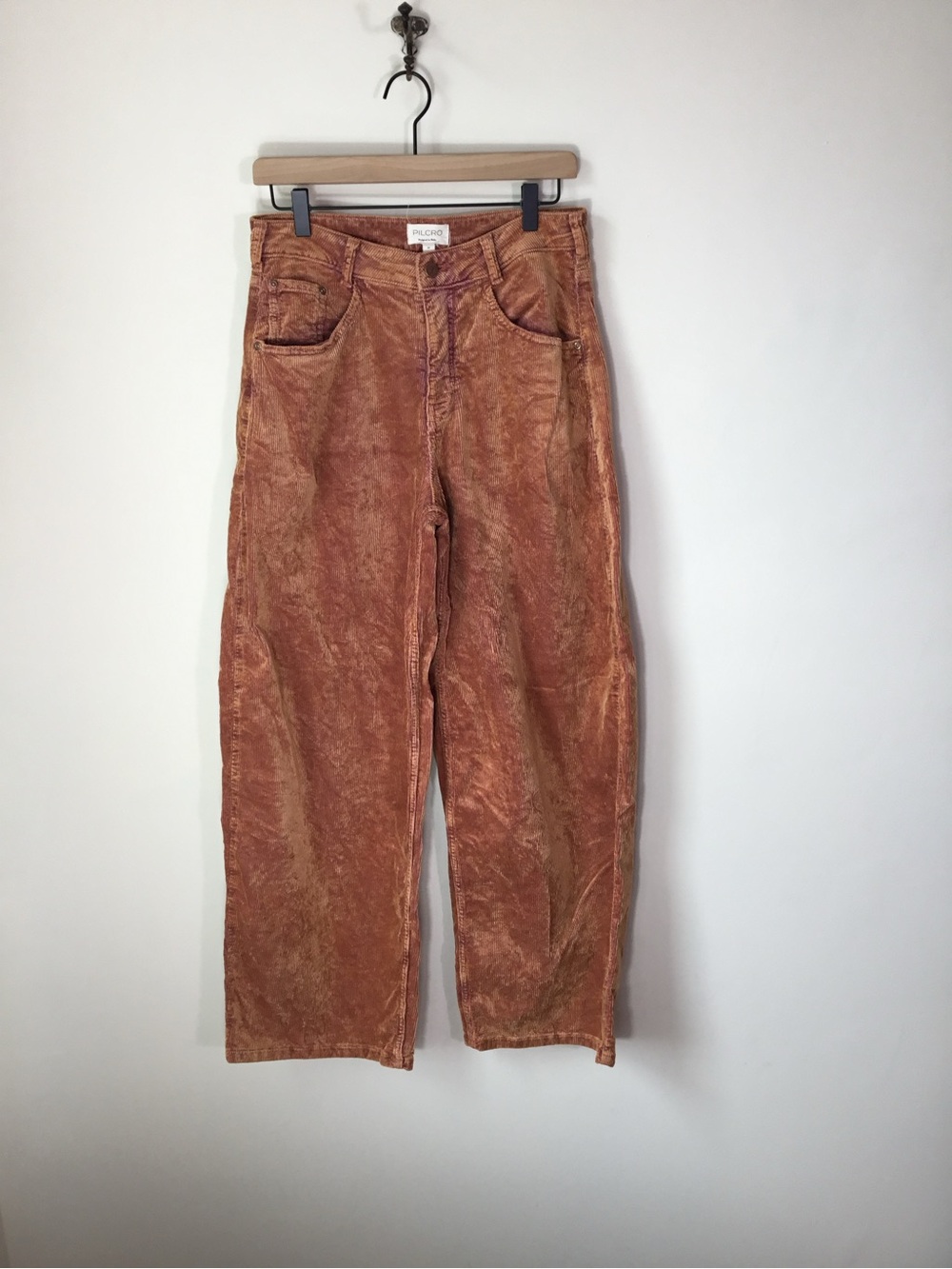 Pilcro Orange-Brown Wide Leg High Rise Corduroy PantsSize 27
